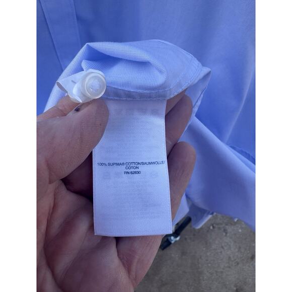 Land's End Shirt 3XL Women's 26w Blue Long Sleeve Dress Shirt Cotton Button Up - Picture 6 of 6